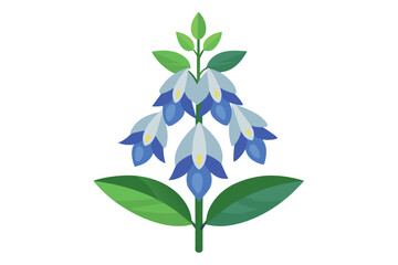 Monkshood Flower Vector Illustration