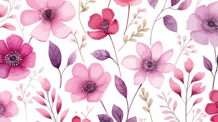 Fototapeta na wymiar Watercolor floral seamless pattern.Vintage texture.