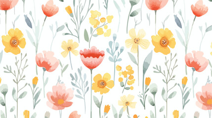 Watercolor floral seamless pattern.Vintage texture.