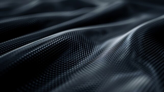 Carbon fiber background. Kevlar texture pattern. Film for cars. Abstract black crumpled material.