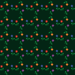 Web Bright cut flowers on a stem, isolated on a dark background.