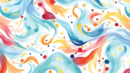 Watercolor seamless pattern with abstraction freehan