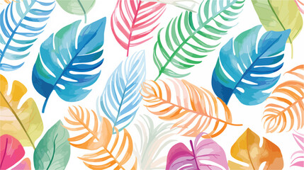 Watercolor seamless pattern with colorful abstract t