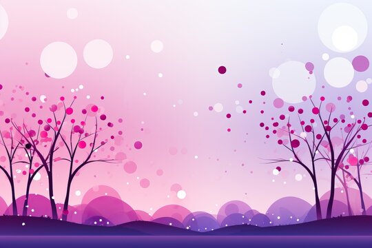 Wallpaper in purple tones, fairy purple forest with circles and bokeh.