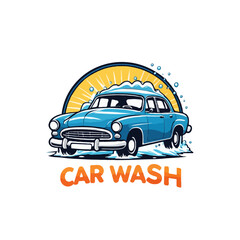 Vector Car wash logo template illustration. Editable eps 10 file 