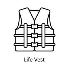 Life Vest vector outline icon design illustration. Manufacturing units symbol on White background EPS 10 File