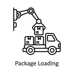 Package Loading vector outline icon design illustration. Manufacturing units symbol on White background EPS 10 File