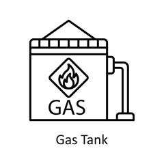 Gas Tank vector outline icon design illustration. Manufacturing units symbol on White background EPS 10 File