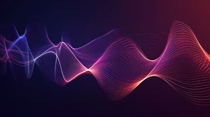 Futuristic dot pattern. Colorful music waves.Technology or Science concept. 3D Rendering