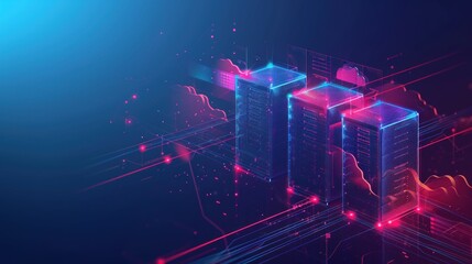 server room, cloud storage data, data center, Data protection,