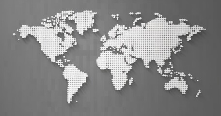 Fototapeta na wymiar image showing a world map in dots