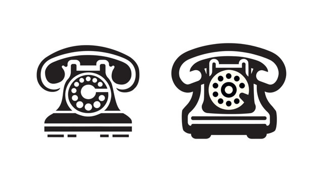 Phone icon. Old vintage telephone symbol. vector illustration