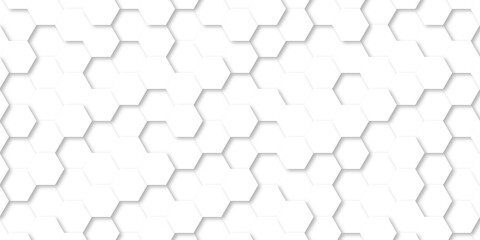 White hexagon pattern. Seamless background. Abstract honeycomb background