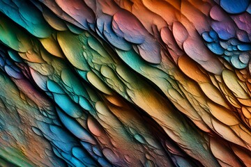 Obraz premium Close-Up Surreal Impasto Earth surface in Vibrant Multicolor, wallpaper