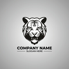 minimal tiger logo design concept vector