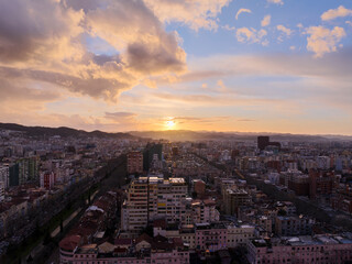 aerial, albania, apartment, architecture, blue, blue sky, blue sky clouds, building, capital, car, center, city, cityscape, district, europe, high-rise building, historic, landmark, landscape, latin, 