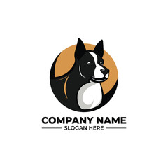 Minimal dog logo design concept vector 