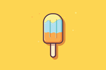 Modern colorful ice cream illustration .Ice Cream Simple Vector Flat Design