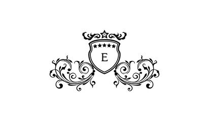 illustration of a black and white wine label