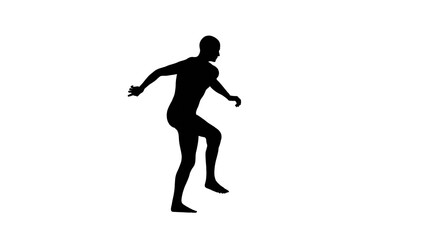 Fototapeta na wymiar Silhouette of a beautiful young athletic man skateboarding isolated on transparent background