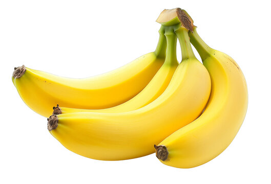 A bunch of bananas are sitting on a white background