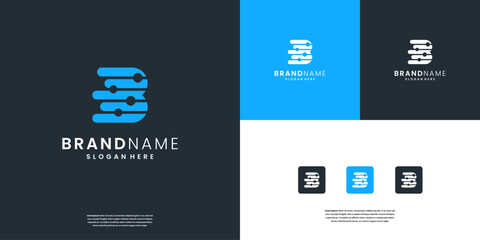 Minimalist internet monogram B logo design inspiration. © santer