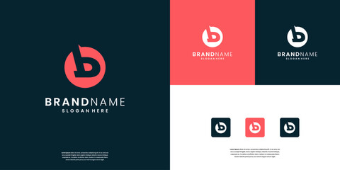 initial B with circle style logo design template.