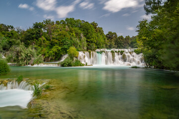 Waterfall in Krka National Park - 753245097