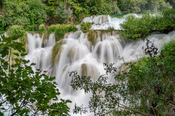 Waterfall in Krka National Park - 753245098