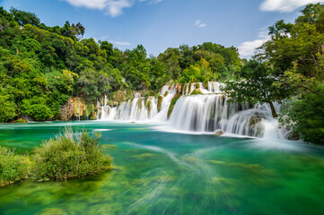 Waterfall in Krka National Park - 753245099
