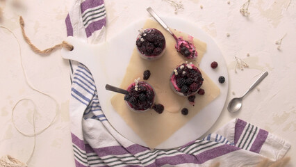 Chia pudding with blackberries