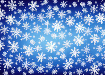 Fototapeta na wymiar abstract winter background made of snowflakes created with generative ai technology