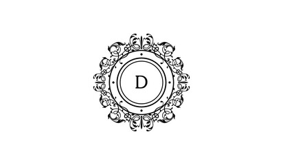 Decorative Round Ornament Alphabetical Logo
