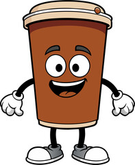 coffee cup mascot element vector graphic illustration