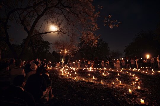 Faithful Hearts Aglow: The Peaceful Candlelit Observance on Holy Saturday Night