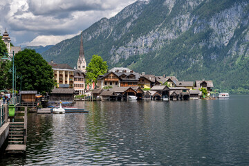 Fototapeta na wymiar Hallstatt village in Austrian Alps.