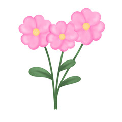 Pink flowers spring clipart