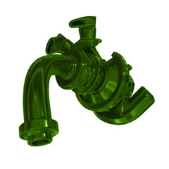 Metal abstract shape, 3d render © neurostructure