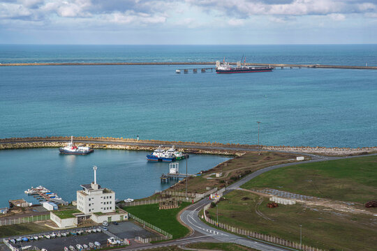 panorama of the oil port of Antifer Le Havre, Normandy, France