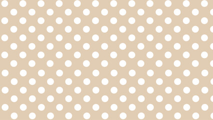 Beige background with white polka dots - obrazy, fototapety, plakaty