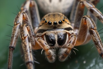 Wolf spider. Wildlife Concept with Copy Space. 