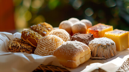 Traditional European homemade desserts sweets candy