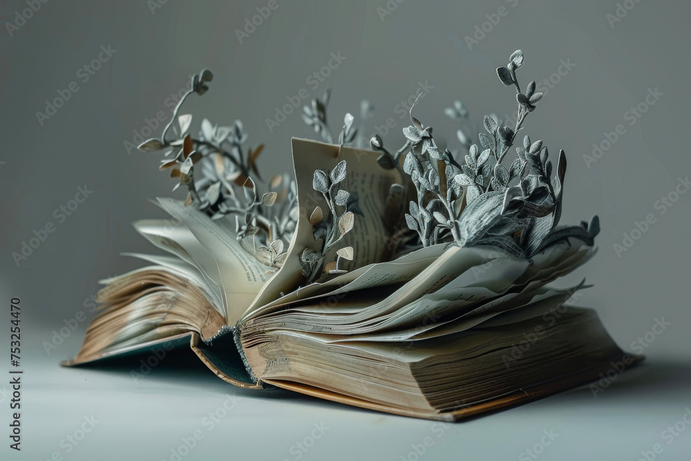 Aufkleber a book that transforms into something else when opened