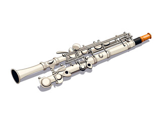 Fototapeta premium Illustration of flute instrument on white background