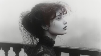 Classic Profile of a Timeless Beauty in Monochrome