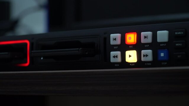 TV broadcast director's room. Equipment for live television broadcasting