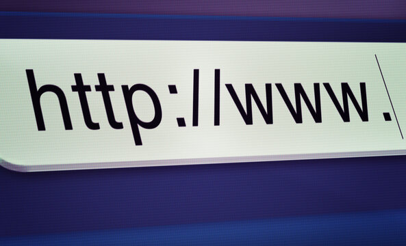 Browser, website and url of search bar on computer screen for information, worldwide surfing or server. Homepage, html or webpage address with closeup, research download and online portal on internet