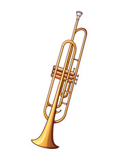 Fototapeta na wymiar Illustration of a trumpet instrument on white background