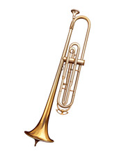 Illustration of a trumpet instrument on white background