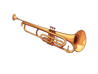 Illustration of a trumpet instrument on white background